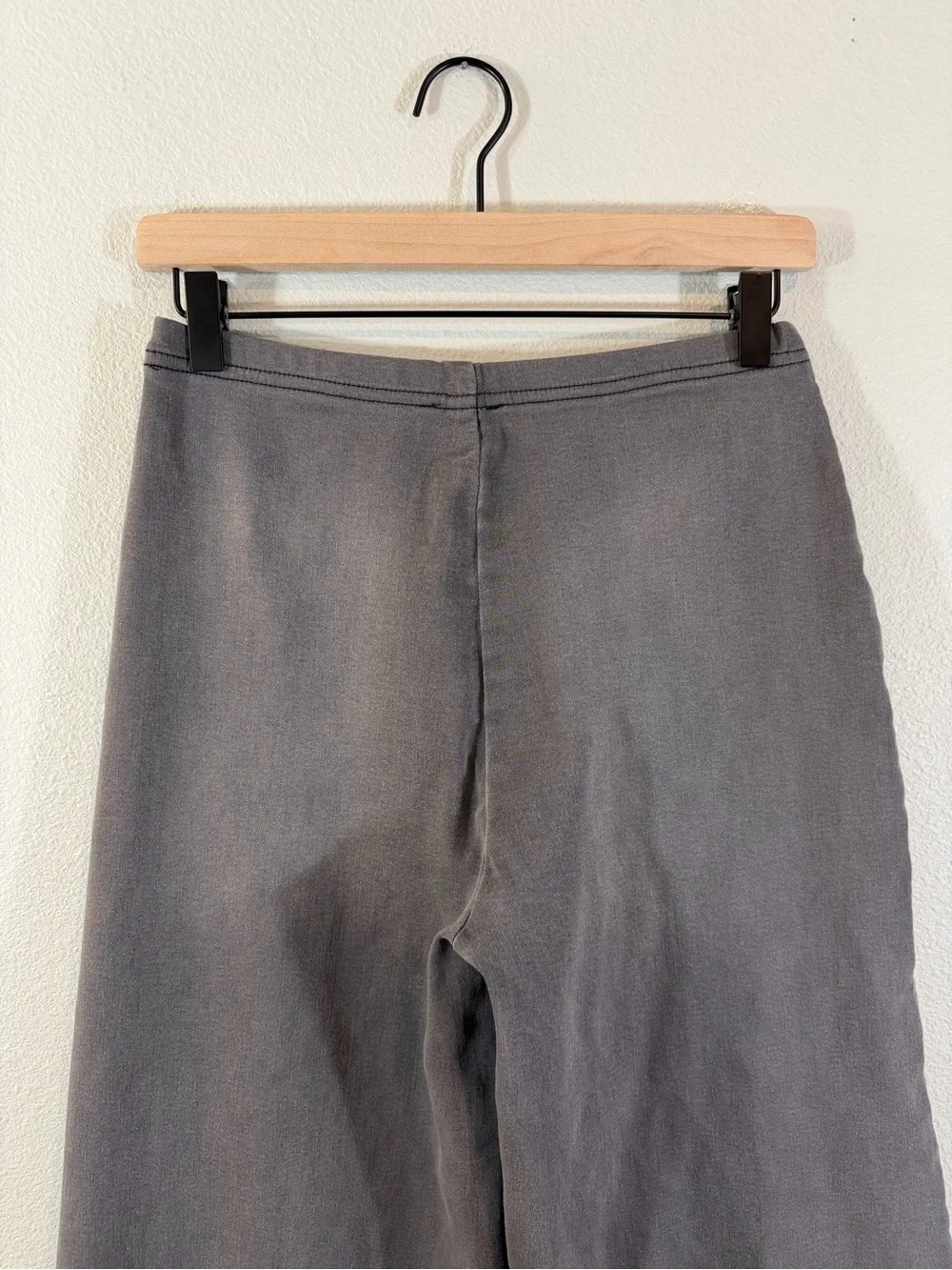 DO by Dee Ocleppo Anna Wide Leg Pull On Jeans S Vintage Black Gray Minimalist